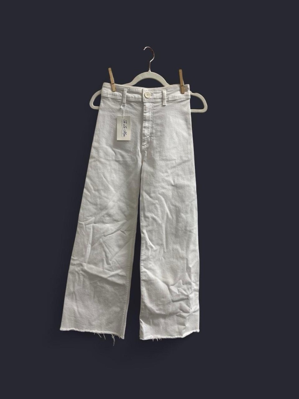 Zara White Wide-Leg High-Rise Jeans